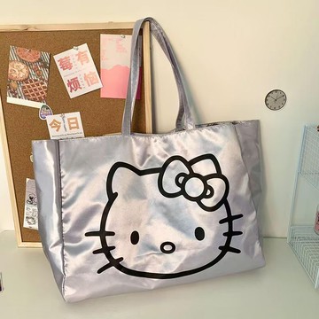 臺灣/現✨包包 旅行包 收納包 斜挎包韓系中古大容量HelloKitty托特包可愛時尚單肩包軟皮學生通勤手提