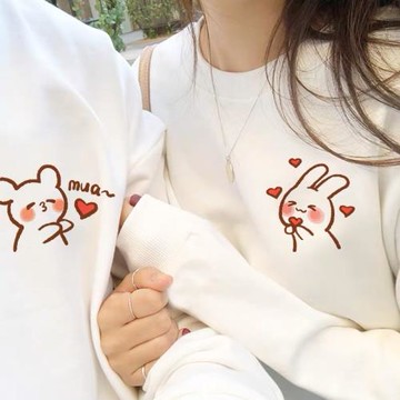 很甜蜜的情侶裝春秋新款衛衣2023新款法式小眾設計高級感情侶衛衣