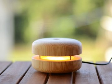 檜木迷你桌燈/芳香燈/USB 5V 供電附開關/木製 #0263