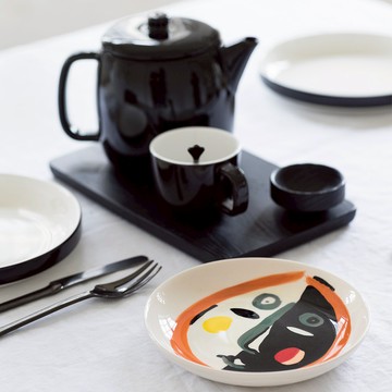 Serax Feast 圓形餐盤 白/臉譜 22cm 2件組