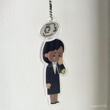 🍀臺灣出貨🍀新品上市自製變臉錶情小女孩亞克力裝飾掛件學生包包鑰匙扣掛件