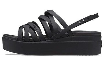 WMNS CROCS BROOKLYN STRAPPY BLACK SANDALS