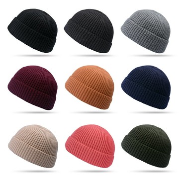 免運 優樂悅~新款黑色針織毛線帽子女秋冬季雅痞瓜皮帽地主帽韓版潮男冬天冷帽 遮陽帽 帽子