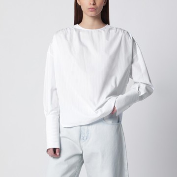 Poplin blouse with ruffles