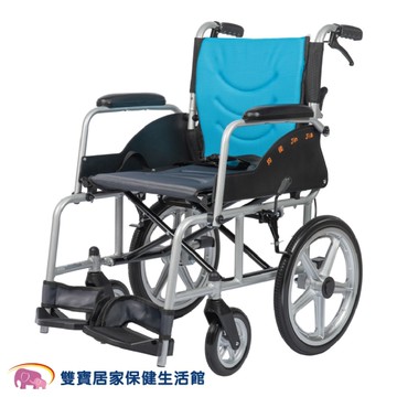 均佳鋁合金輪椅JW-G150-16 背可折 後小輪 可收合 鋁合金輪椅 JWG15016