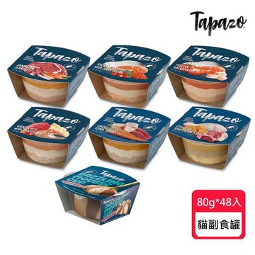 TAPAZO 特百滋 開胃三層杯 貓副食罐 78g/80g*48入(貓罐頭/副食罐/全齡貓/雙炫幕斯杯)