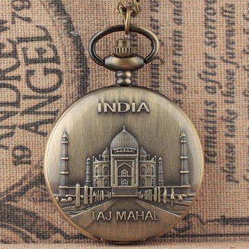 印度泰姬陵清真寺經典懷表復古翻蓋中老年人旅游景點禮物收藏懷表