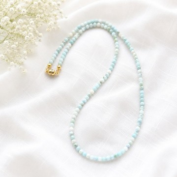 【日本製】拉利瑪項鍊 3mm 天然石 磁鐵扣環 可選長度 40 50 60cm 女仕禮品