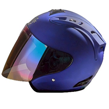 WRF 沃狼 A6 素色 消光寶石藍 R帽 內襯全可拆 透氣 抗UV40+ 快速插扣 安全帽  半罩