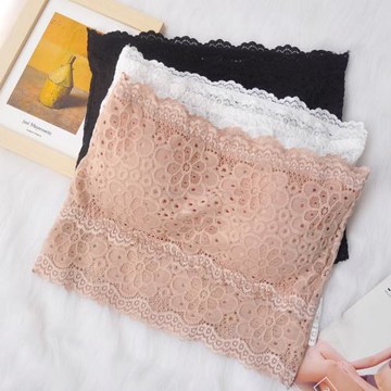 鉤花蕾絲短款抹胸上衣女內搭網紅爆款甜辣無肩帶胸墊背心小吊帶夏