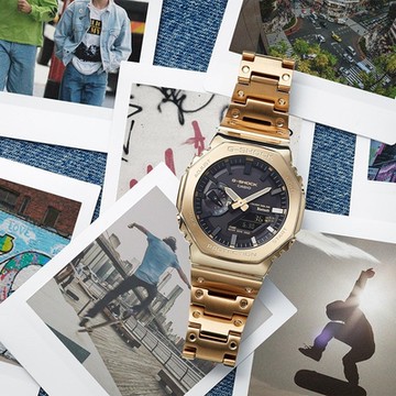 CASIO 卡西歐 G-SHOCK 八角 全金屬版 太陽能藍芽連線雙顯手錶 1212購物節 送禮推薦-奢華金 GM-B2100GD-9A