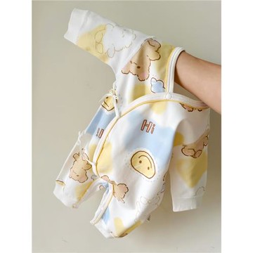 嬰幼兒衣服新生兒純棉連體衣打底寶寶護肚無骨哈服春秋四季爬爬衣