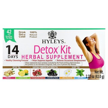 Hyleys Tea, 14 天清體套裝，各式各樣，42 個箔封茶包，2.22 盎司（63 克）