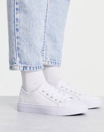 ASOS DESIGN Dizzy lace up trainers in white