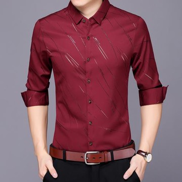 2022春秋新款長袖襯衫男薄款商務休閑免燙襯衣男士上衣服寸衫男裝
