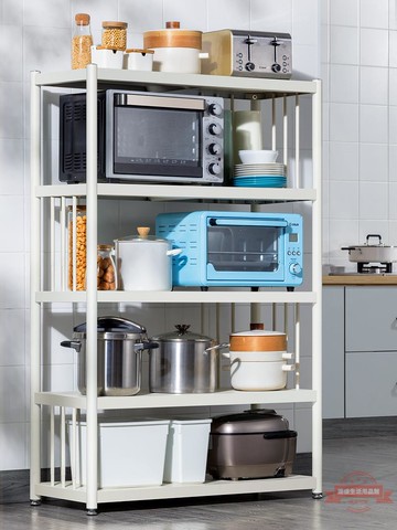 不銹鋼廚房置物架落地多層微波爐烤箱架子家用陽臺客廳雜物收納架