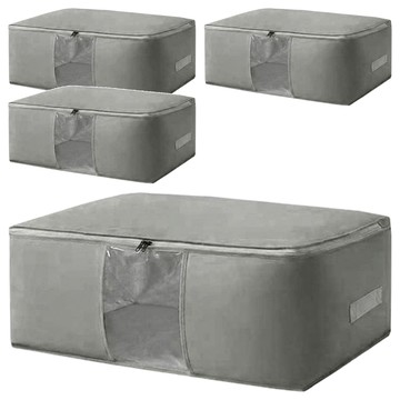 DOSell 整潔收納布藝棉被收納箱特大款  4個  灰色