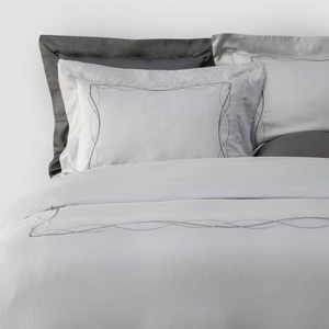 (組)克萊歐雙色刺繡500織天絲床被四件組雙人 月石灰