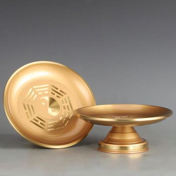 供果盤純銅供盤家用太極八卦道家貢盤供神像三清像貢品盤道堂擺件