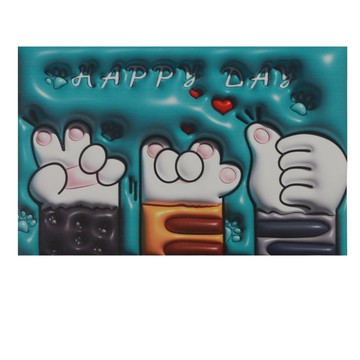 [家速配]3D吸水防滑地墊-HAPPY DAY