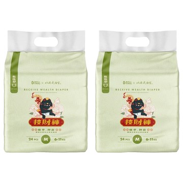 波比 PureBaby 植萃抑菌接財褲 黏貼型 6~11kg  M  48片