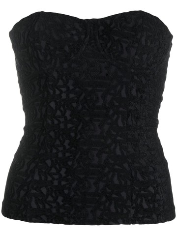 ISABEL MARANT - Dolina brocade-effect corset-style top - women - Polyamide/Viscose/Spandex/Elastane/Spandex/Elastane/Polyamide/Cotton - 34 - Black