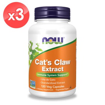 【NOW】貓爪草萃取膠囊3瓶組(120顆/瓶)