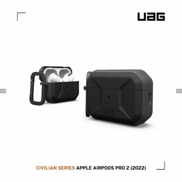 UAG AirPods Pro 2 磁吸式耐衝擊簡約保護殼-黑(magsafe)