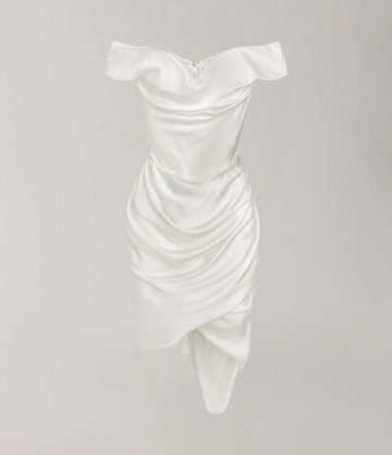Vivienne Westwood Nova Cora Mini Dress Crepe Back Satin Pearl 6 Women