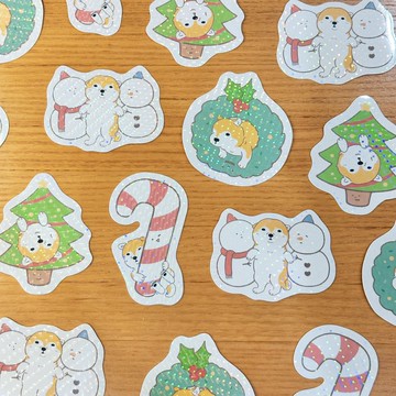 聖誕節的閃閃防水大貼紙