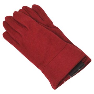 Chloe 品牌字母LOGO圖騰刺繡造型羊毛手套(酒紅色)