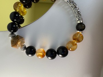 果斷-黃水晶+黑碧璽+千層幽靈