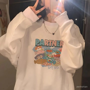 🌷韓版大學t 大尺碼女裝 純棉衛衣 長袖衛衣 長袖上衣 刷毛 重磅大學t 寬鬆上衣 秋冬穿搭 休閒上衣 長袖t