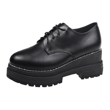 倫風小皮鞋女年新款單里百搭高跟粗跟厚底日系學院單鞋潮9