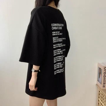 已售9642件💖Vuja de 純棉 t恤 短袖上衣女 字母印花 T恤 韓國上衣 oversize T恤 潮流衣服 寬