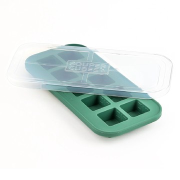 SOUPER CUBES 多功能食品級矽膠保鮮盒 10格 霧松綠  1個  1個裝