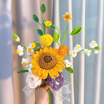 客製化禮物  情人節禮盒  手工鉤針編織花瓶插花