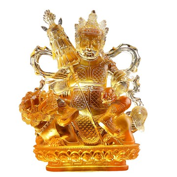 琉璃風水擺件工藝品密宗財寶天王財神爺佛像案臺裝飾品擺設品