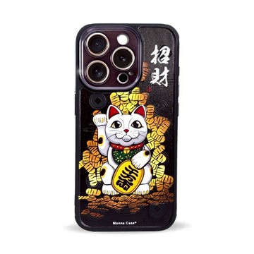 【DC防摔殼】財神喵 日系 原創 招財貓 金牌 軍規防摔 散熱手機殼 iPhone 15 15Pro 15Promax