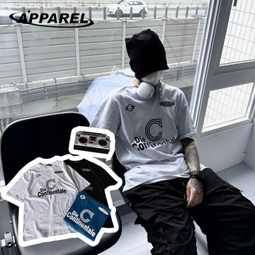 【APPAREL】韓國🇰🇷大C賽車風oversize短T 寬鬆短T 寬鬆短袖 寬鬆上衣