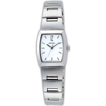 SEIKO 酒桶型都會時尚腕錶-銀X白-SXGK45P1