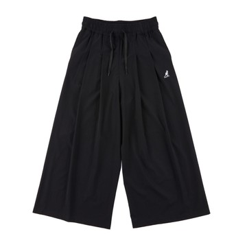 KANGOL 長褲 黑色 抽繩 梭織 寬褲 女 6322152020