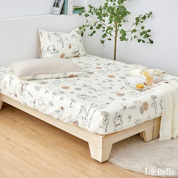 義大利La Belle X Winnie the Pooh 楓糖維尼 眠綿冰涼感床包枕套組+可水洗枕組-單人105x186cm【超值組合】