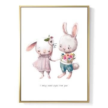 Boluo 菠蘿選畫所 JUST YOU 兔子裝飾畫  30 x 40cm  金色