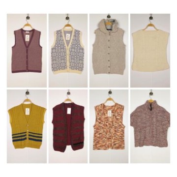古著復古外單日系學院風軟妹百搭秋冬手工織粗線外搭羊毛背心馬甲