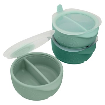 b.box 矽膠寬口副食品儲存盒 寶寶副食品分裝好幫手 安全矽膠材質 輕鬆餵食  85ml  綠色  3個