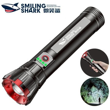 微笑鯊正品 SD5258 led強光手電筒 M80千米遠射 8400lm Type-C 5檔調焦 長續航 防水戶外露營