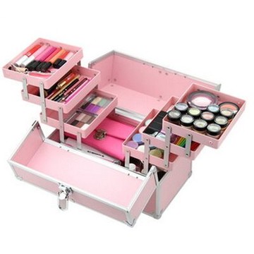 現貨+預購 化妝箱 隨身收納盒-鋁合金粉嫩色彩多隔層美甲美妝專業工具箱73d32【獨家進口】【米蘭精品】