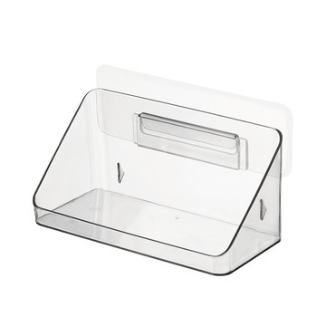 SHIMOYAMA 免鑽釘 無痕壁掛式鏡櫃收納盒 16.5 x 8.5 x 8.5cm  1個  透明