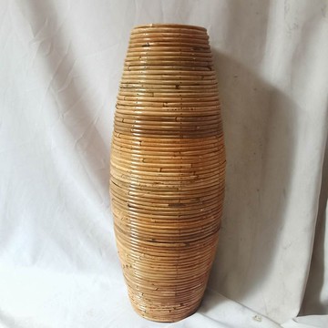 免運/快速出貨 仿真花擺件  假花 仿真盆栽 裝飾花藤  80CM高真藤編落地花瓶客廳擺件干花仿真花花器 可開發票